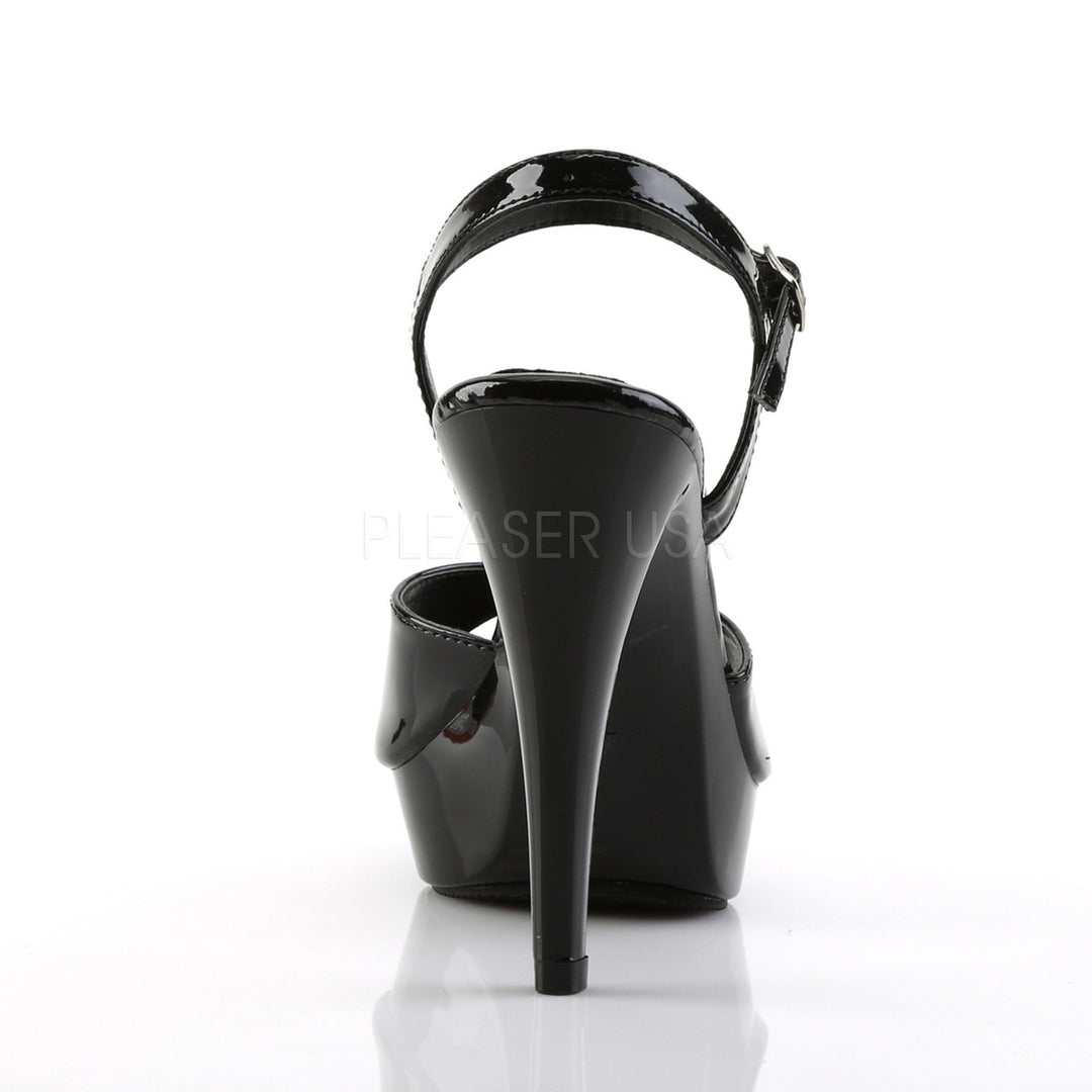 Black 5" Heel 1" Platform Ankle Strap Sandal | Women's Shoes by Fabulicious