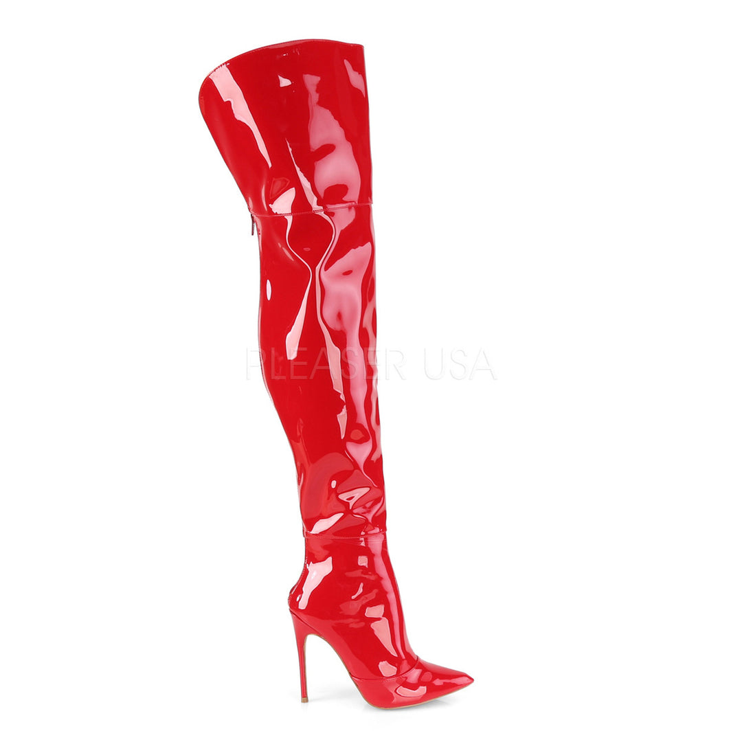 Women's red 5 inch thigh high boots - Pleaser Shoes PL-COURTLY3012/R