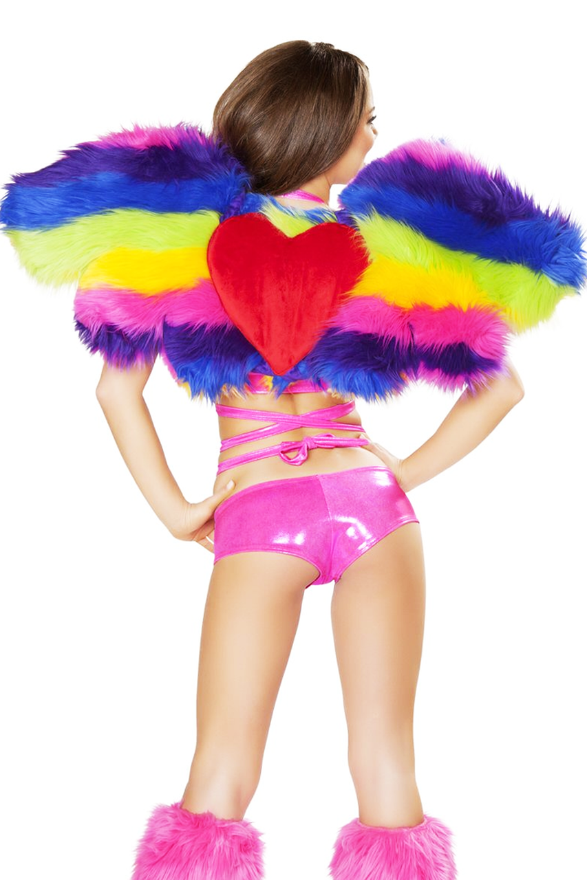 Shop women's rainbow furry wings for rave and festival wear featuring these J Valentine furry festival wings
