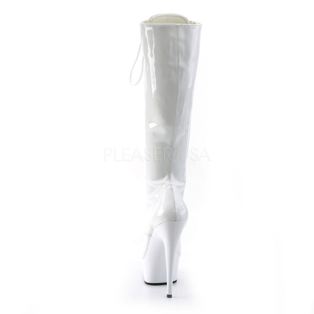 White lace-up platform boots - 6" heel with 1.8" platform