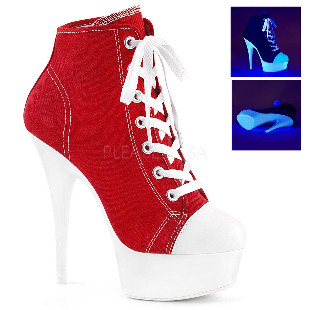 Sexy 6" spike heel red/white ankle boots