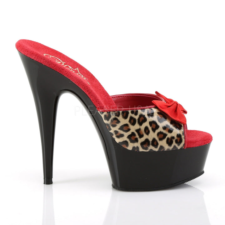 Sexy women's 6" stiletto leopard print faux leather shoes | pleaser shoes | sku: del601-6/tlppu/b