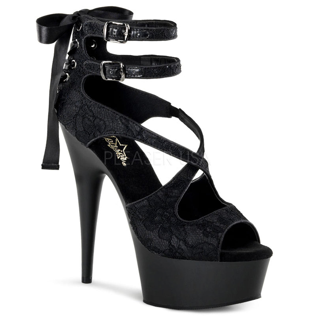 Shop women's black 6" heel sandal shoes with a 1.8" platform | free shipping