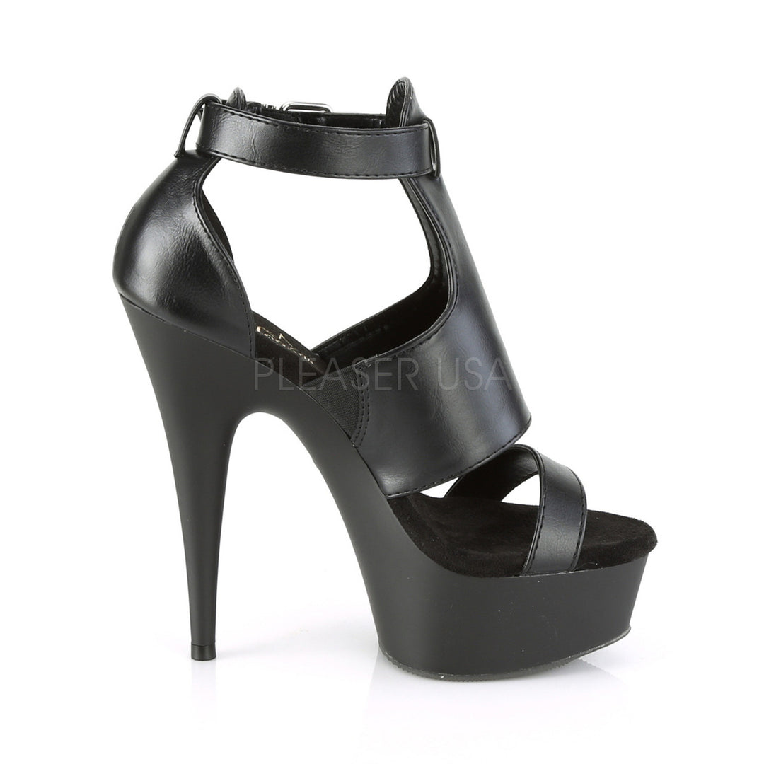 Sexy women's 6" high heel black sandal shoes | pleaser shoes | sku: del692/bpu/m