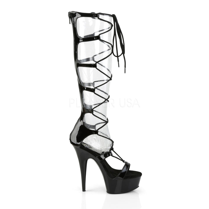 6" Black Lace-Up Sandal Shoes*