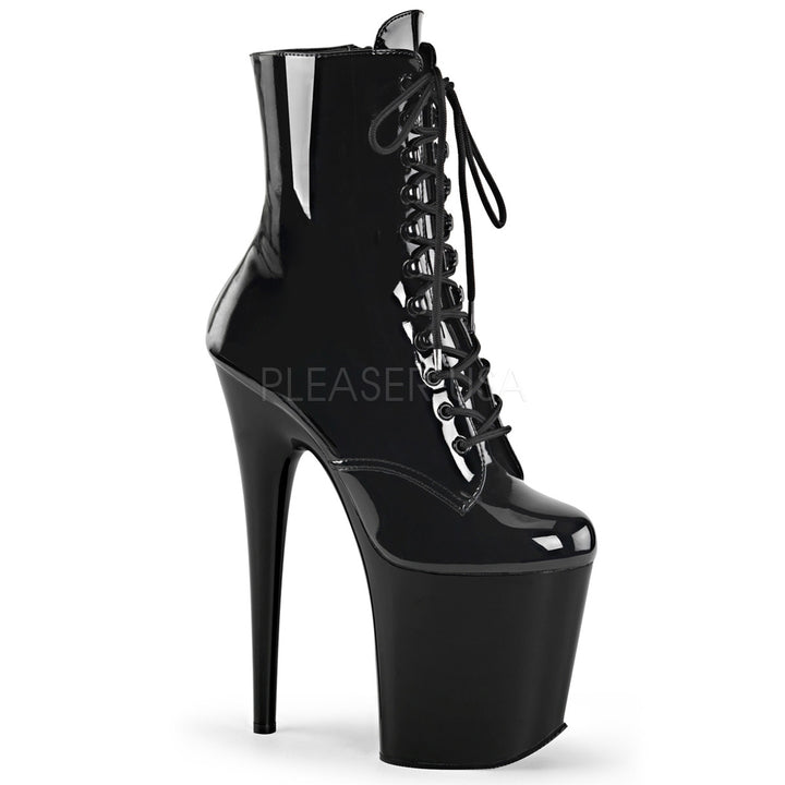 8" Heel Black Lace-Up Ankle Boot*