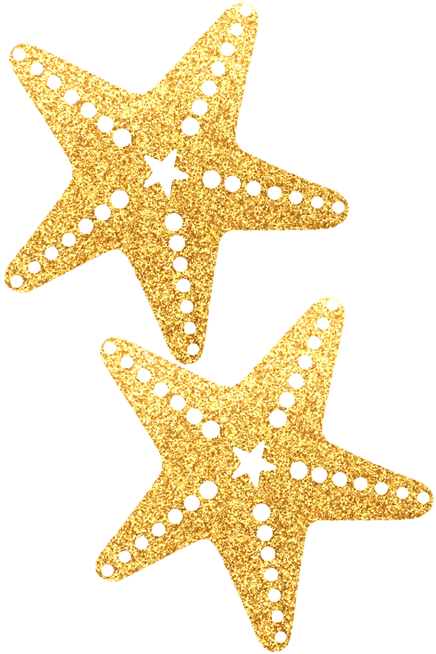 Shop this women's gold glitter starfish nipple cover pasties