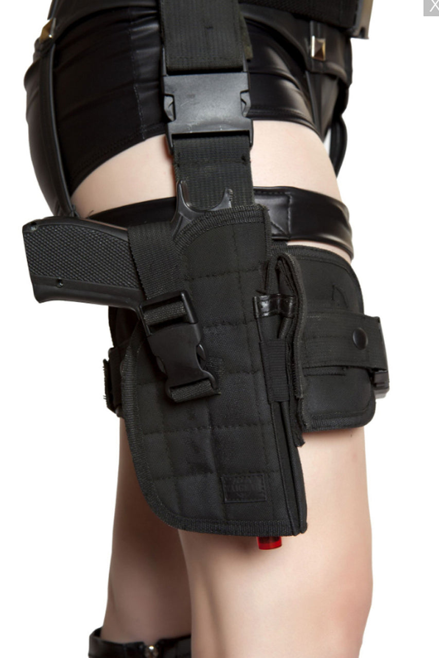 Women's costume gun leg holster - black