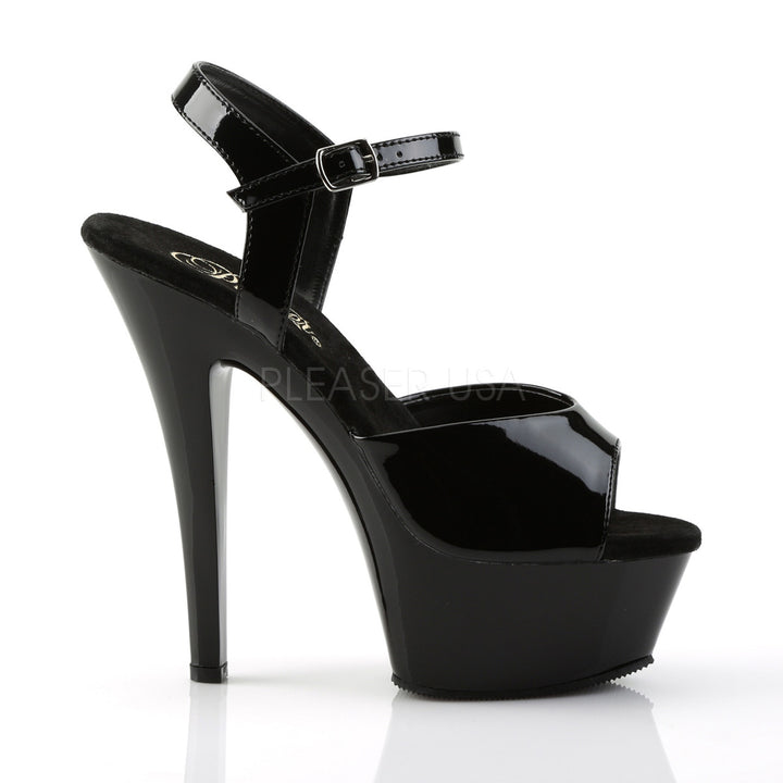 Women's sexy black stripper heels with, 6 inch spike heel, and 1.8" platform - Pleaser Shoes
