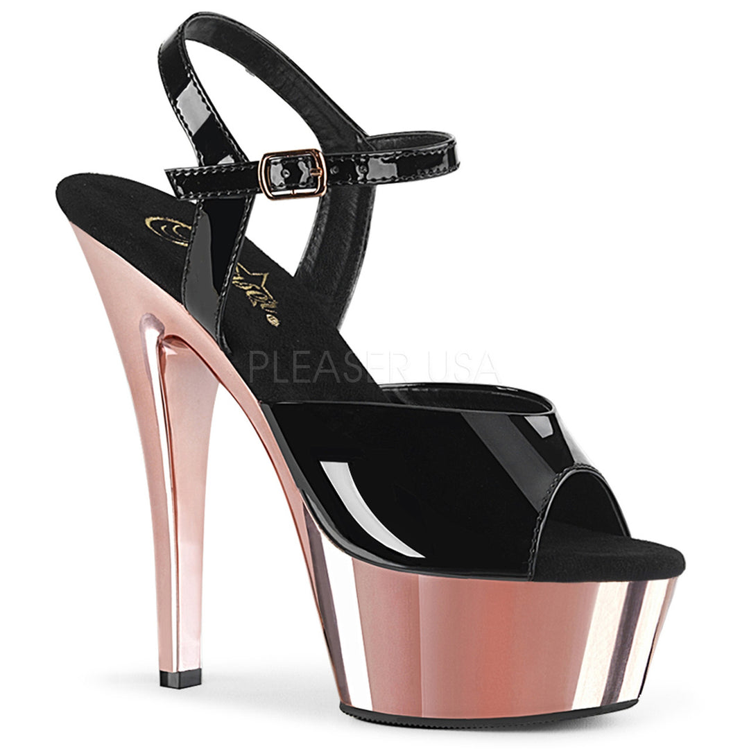 Sexy women's black 6" heel sandal shoes with a 1.8" platform | free shipping