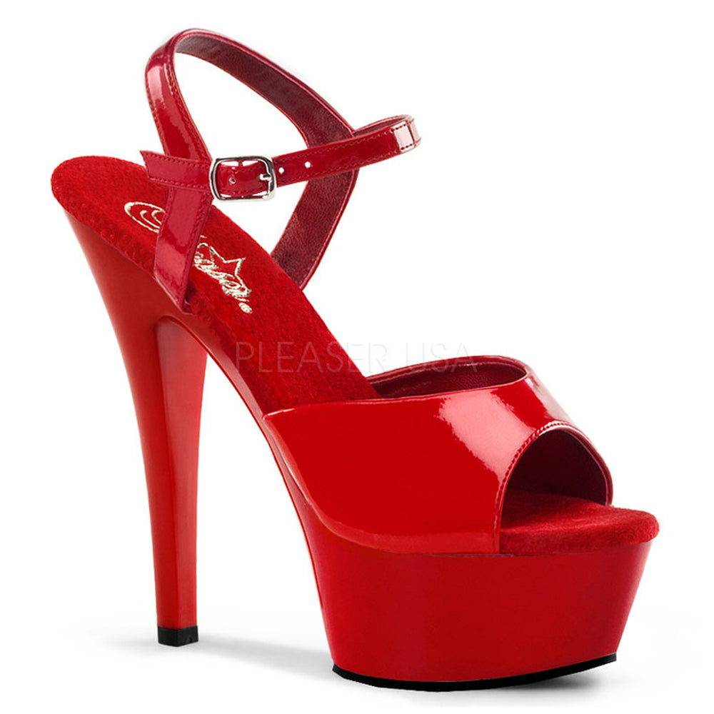 Pleaser Shoes -Sexy red 6 inch heel pole dancing heels with 1.8" platform.