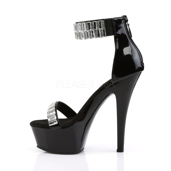 Pleaser Shoes - 6" heel women's black sandal shoes with 1.8" platform.