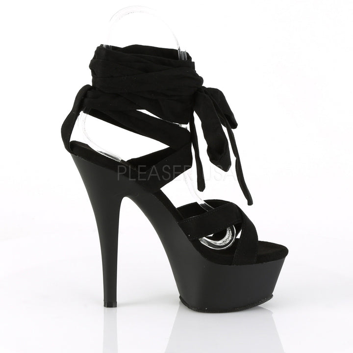 Women's sexy 6" high heel black sandal shoes | pleaser shoes | sku: kiss274/bfsue/m