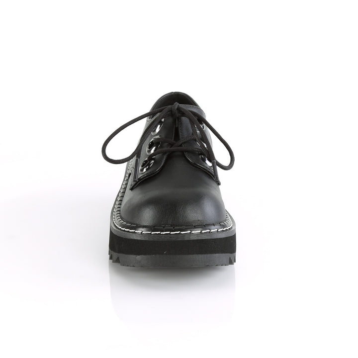 Black Vegan Leather 1.3" Platform Shoes*
