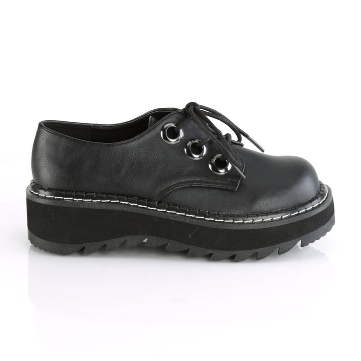 Black Vegan Leather 1.3" Platform Shoes*