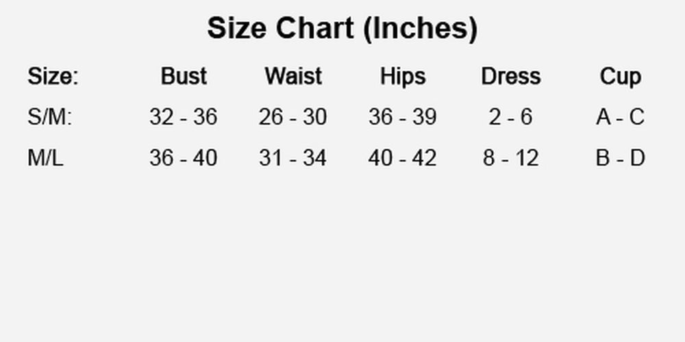 Music Legs size chart