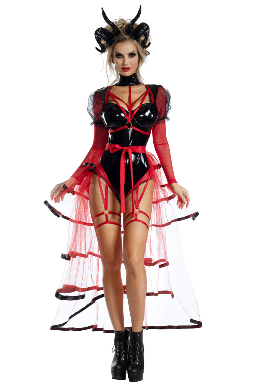 Sexy Devil Halloween Costumes, Adult Devil Costume for Women 3Wishes 
