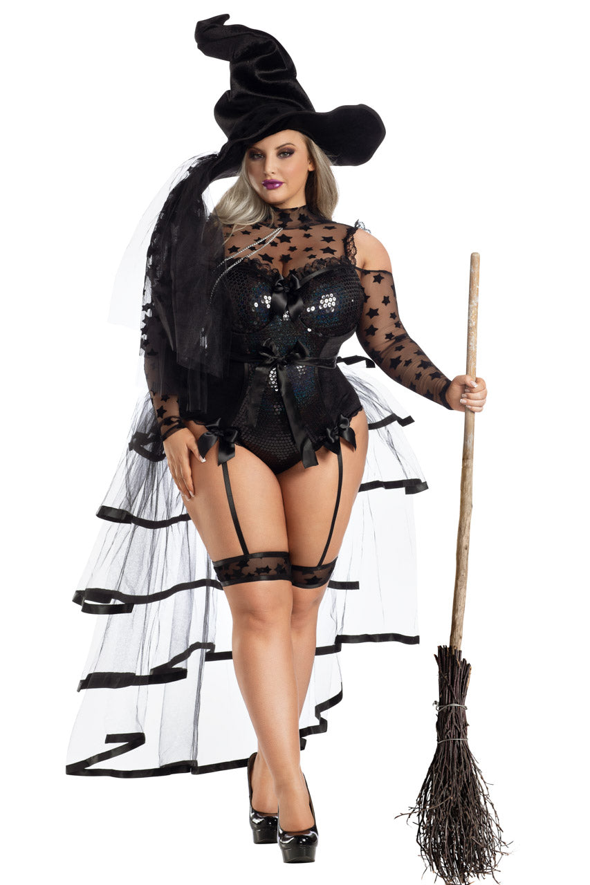 Plus Size Starstruck Bustle Witch Costume