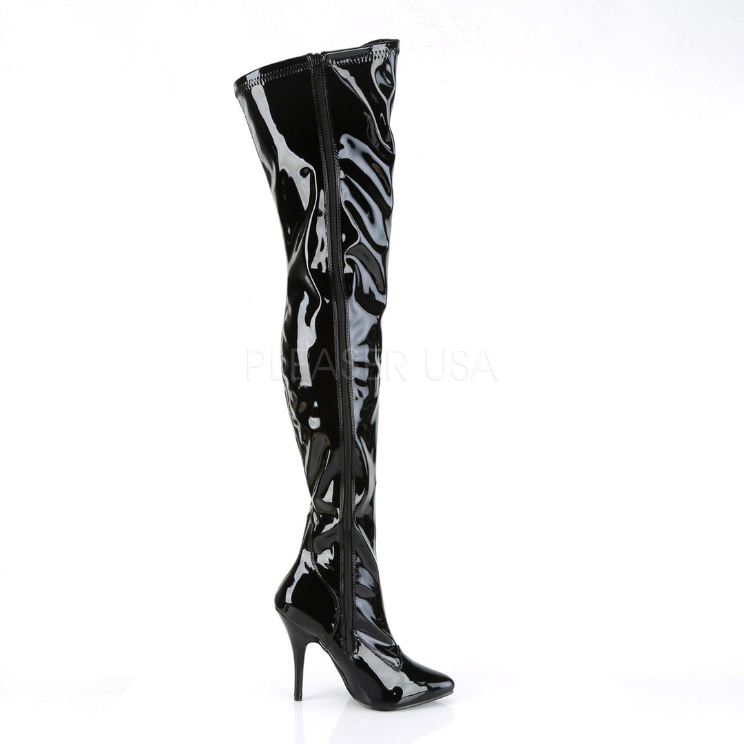 Women's black 5 inch thigh high boots - Pleaser Shoes PL-SED3000/B