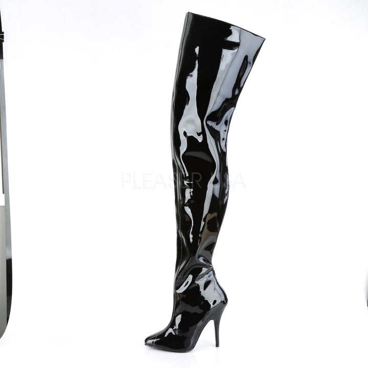 Pleaser Shoes - wide top crotch 5 inch black thigh high boots