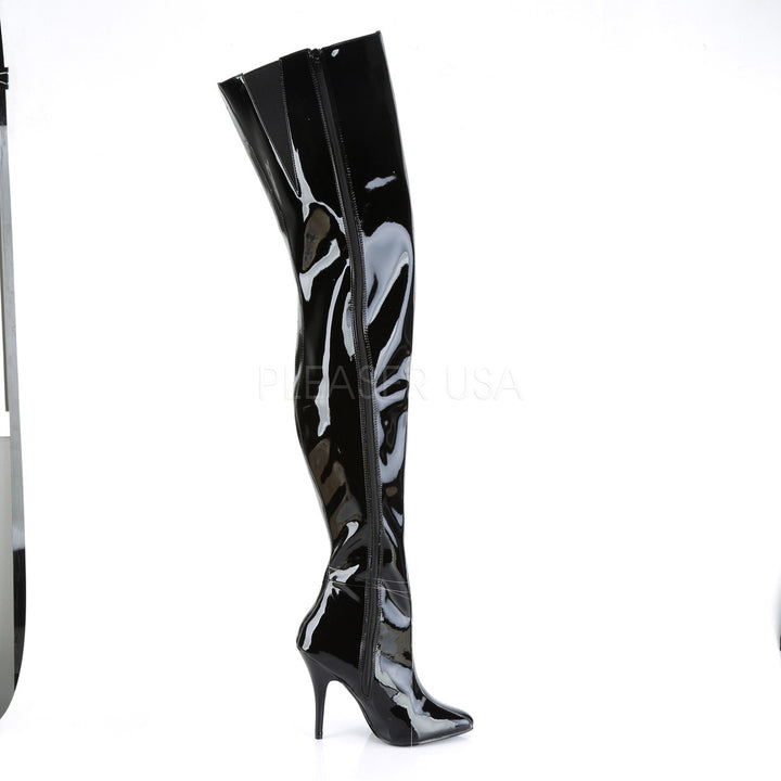 Women's black 5 inch thigh high boots - Pleaser Shoes PL-SED4010/B