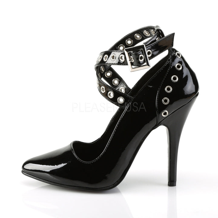Pleaser Shoes - 5 inch heel women's sexy black shoes with a flat platform.