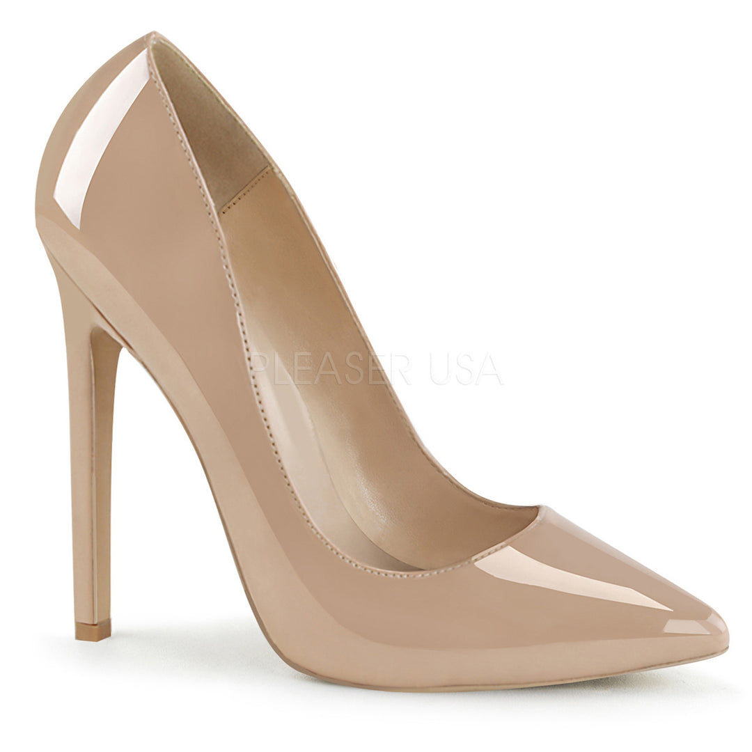 Women's sexy beige 5" heel shoes