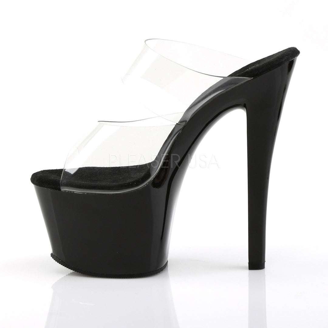 Pleaser Shoes - Women's sexy black 7 inch heel stripper pumps with 2.8" platform.