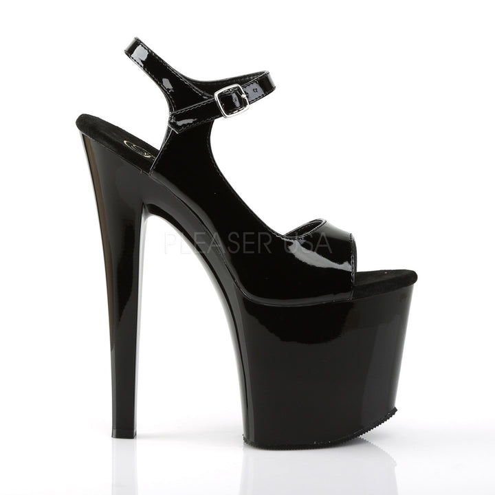 Best women's black stripper heels with ankle strap, 7.5 inch heel, and 3.5" platform - Pleaser Shoes