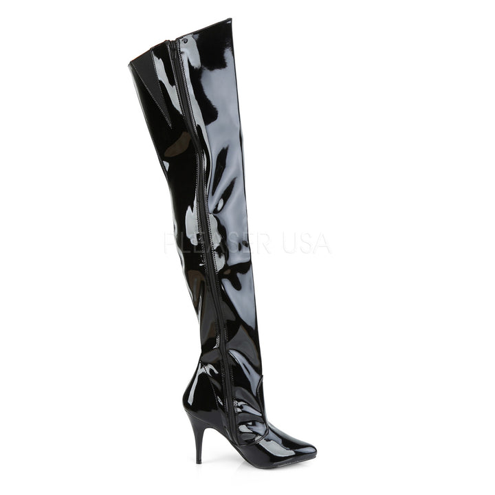 Women's black 4 inch thigh high boots - Pleaser Shoes PL-VAN3010/B