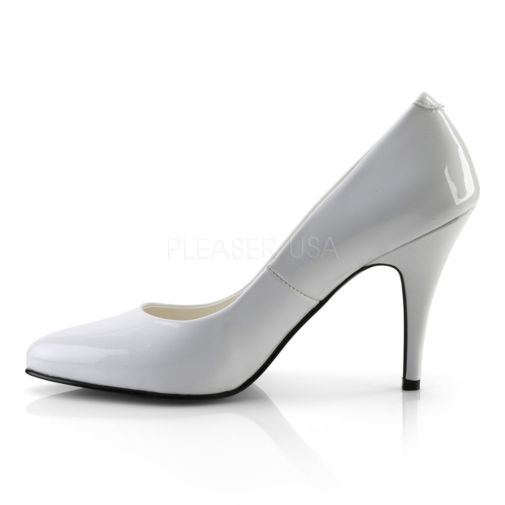 Pleaser Shoes, classic pump, White, 4" heel