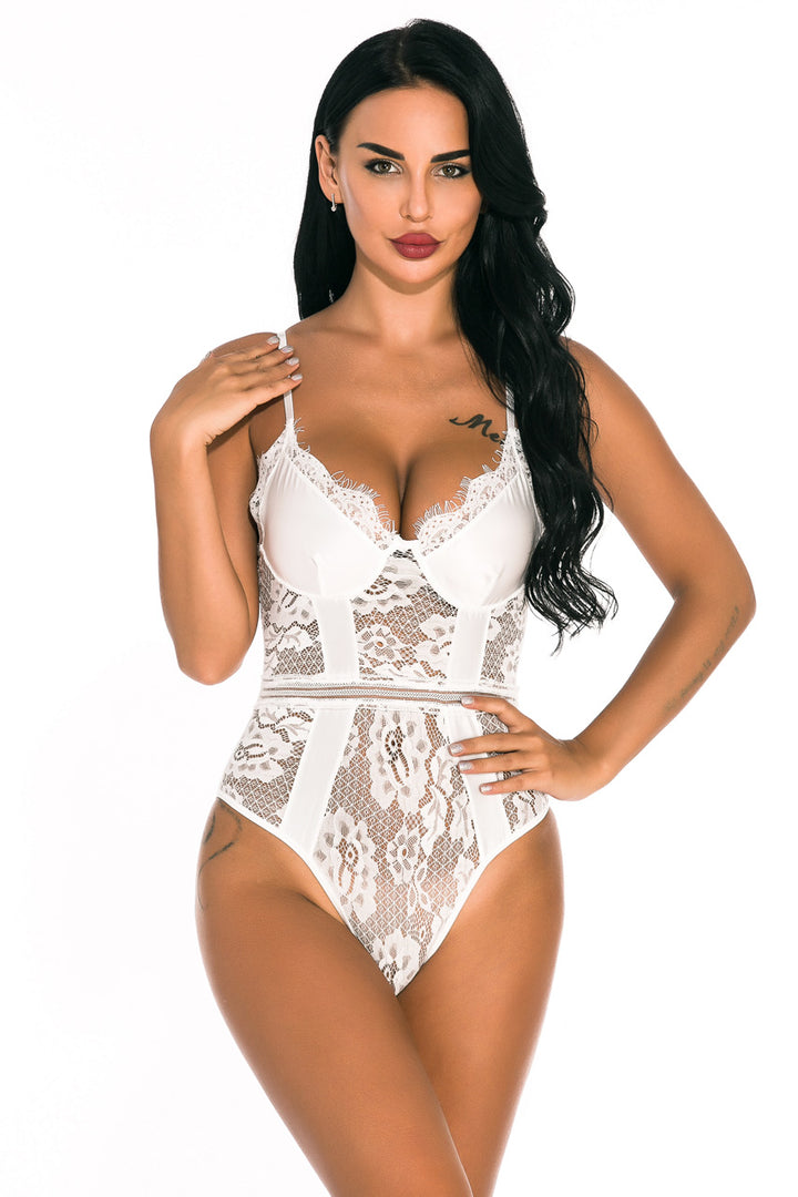 Patterned Lace Lingerie Teddy